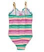 Color:Multi - Image 2 - Little Girls 2T-6X Striped One-Piece Swimsuit