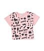 Color:Pink - Image 1 - Little Girls 4-6X Short Sleeve Good Vibes T-Shirt