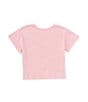 Color:Pink - Image 2 - Little Girls 4-6X Short Sleeve Good Vibes T-Shirt