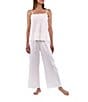 Flora Nikrooz Celeste Luxe Stretch Satin Lace-Trim Square Neckline Sleeveless Cami & Pant Set - Image 1