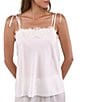 Flora Nikrooz Celeste Luxe Stretch Satin Lace-Trim Square Neckline Sleeveless Cami & Pant Set - Image 3