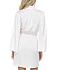 Color:Antique Ivory - Image 2 - Ember Luxe Satin Short Wrap Robe