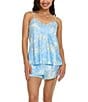 Flora Nikrooz Sabrina Travel Satin Floral Cami & Shorty Robe Set ...