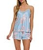 Flora Nikrooz Sabrina Travel Satin Floral Cami & Shorty Robe Set - Image 3