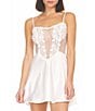 Color:Ivory - Image 1 - Showstopper Lace Semi-Sweetheart Neck Spaghetti Strap A-Line Chemise