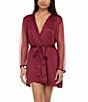 Flora Nikrooz Showstopper Wrap Robe, Color:Wine - Image 1