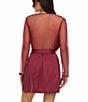 Flora Nikrooz Showstopper Wrap Robe, Color:Wine - Image 2