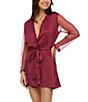 Flora Nikrooz Showstopper Wrap Robe, Color:Wine - Image 3