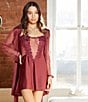 Flora Nikrooz Showstopper Wrap Robe, Color:Wine - Image 4