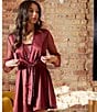 Flora Nikrooz Showstopper Wrap Robe, Color:Wine - Image 6