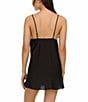 Flora Nikrooz Sleeveless V-Neck Solid Satin Chemise, Color:Black - Image 2