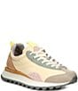 Color:Beige - Image 1 - Asuka Nylon and Suede Lace-Up Sneakers