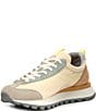 Color:Beige - Image 4 - Asuka Nylon and Suede Lace-Up Sneakers