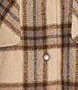 Fornia Long Sleeve Oversized Boyfriend Plaid Shacket Jacket, Color:Taupe Tartan - Image 4