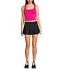 Fornia Mid Rise Flyaway Skort, Color:Black - Image 3