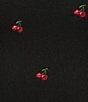 Fornia Seamless Embroidered Cherry Spaghetti Strap Camisole Top, Color:Cherry - Image 4