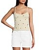 Fornia Seamless Embroidered Lemons Spaghetti Strap Camisole Top, Color:Lemons - Image 1