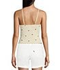 Fornia Seamless Embroidered Lemons Spaghetti Strap Camisole Top, Color:Lemons - Image 2