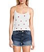 Fornia Seamless Embroidered Roses Spaghetti Strap Camisole Top, Color:Roses - Image 1
