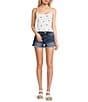 Fornia Seamless Embroidered Roses Spaghetti Strap Camisole Top, Color:Roses - Image 3
