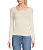 Color:Ivory - Image 1 - Seamless Long Lace Sleeve Fitted Top