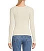 Color:Ivory - Image 2 - Seamless Long Lace Sleeve Fitted Top