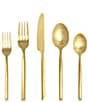 Fortessa Capri Brushed Gold 5-Piece Stainless Steel Flatware Set - Image 1