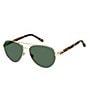 Color:Gold Tortoise - Image 1 - Aviator Sunglasses
