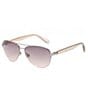 Color:Gunmetal - Image 1 - Women's Aviator Sunglasses