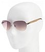 Color:Gunmetal - Image 2 - Women's Aviator Sunglasses