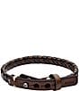 Color:Brass Ox - Image 2 - Braided Woven Leather Adjustable Line Bracelet