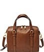 Color:Brown - Image 1 - Carlie Leather Satchel Bag