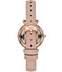 Fossil Carlie Mini Three-Hand Gold Tone Stainless Steel Leather Watch, Color:Blush - Image 2