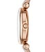 Fossil Carlie Mini Three-Hand Gold Tone Stainless Steel Leather Watch, Color:Blush - Image 3