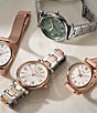 Fossil Carlie Mini Three-Hand Gold Tone Stainless Steel Leather Watch, Color:Blush - Image 5
