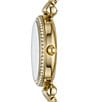 Color:Gold - Image 3 - Carlie Mini Three-Hand White Mother of Pearl Dial Gold-Tone Stainless Steel Watch