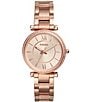 Color:Rose Gold - Image 1 - Carlie Three-Hand Rose Gold-Tone Stainless Steel Bracelet Watch