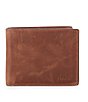 Fossil Derrick Flip ID Bifold Wallet, Color:Brown - Image 1