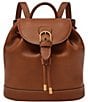 Fossil Everleigh Leather Flap Backpack, Color:Brown - Image 1