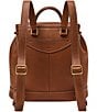 Fossil Everleigh Leather Flap Backpack, Color:Brown - Image 2