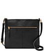 Color:Black - Image 1 - Fiona Large Leather Crossbody Bag