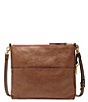Color:Brown - Image 2 - Fiona Large Leather Crossbody Bag