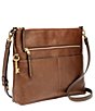 Color:Brown - Image 3 - Fiona Large Leather Crossbody Bag