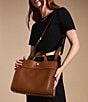 Color:Brown - Image 5 - Gemma Small Leather Tote Bag