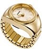 Color:Gold - Image 1 - Gold Tone Stainless Steel Ring Watch