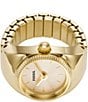 Color:Gold - Image 3 - Gold Tone Stainless Steel Ring Watch