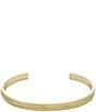 Fossil Harlow Linear Texture Gold-Tone Stainless Steel Bangle Bracelet, Color:Gold - Image 1