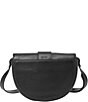 Color:Black - Image 2 - Harwell Leather Small Buckle Flap Saddle Crossbody Bag