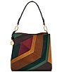 Fossil Jessie Patchwork Leather Suede Bucket Bag - Image 1
