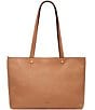 Fossil Jessie Top Zip Leather Tote Bag, Color:Dust - Image 1